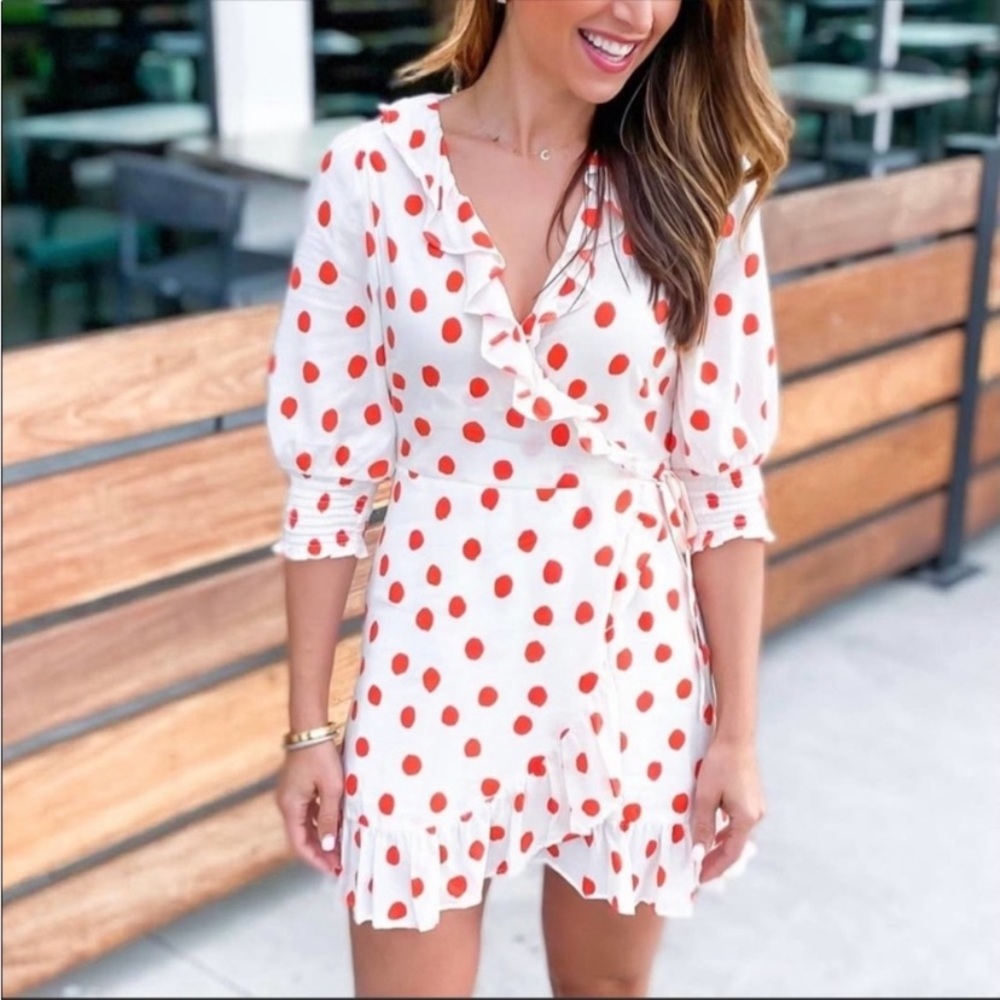 Rixo x Target Polka Dot Wrap Dress M